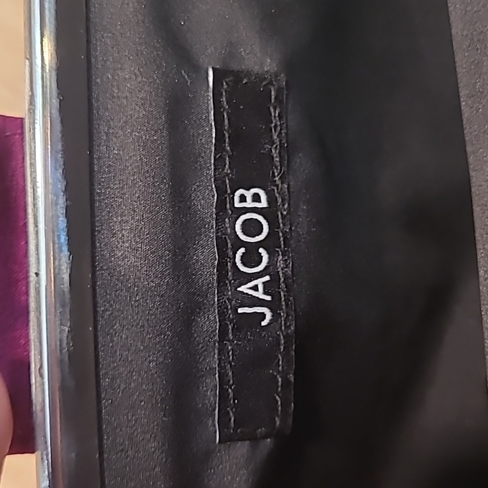 Vtg Y2K Jacob Purple Satin Frame Bag Adjustable Strap Clutch Handbag NWOT 💜 - Picture 6 of 7